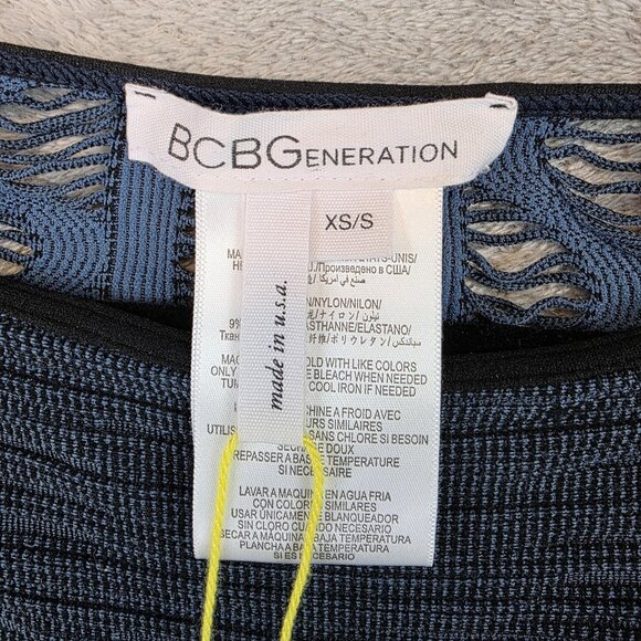 BCBGeneration Dress Womens XS/S Blue Cloudy Sky Knit Bodycon Short Sleeve - Picture 2 of 11